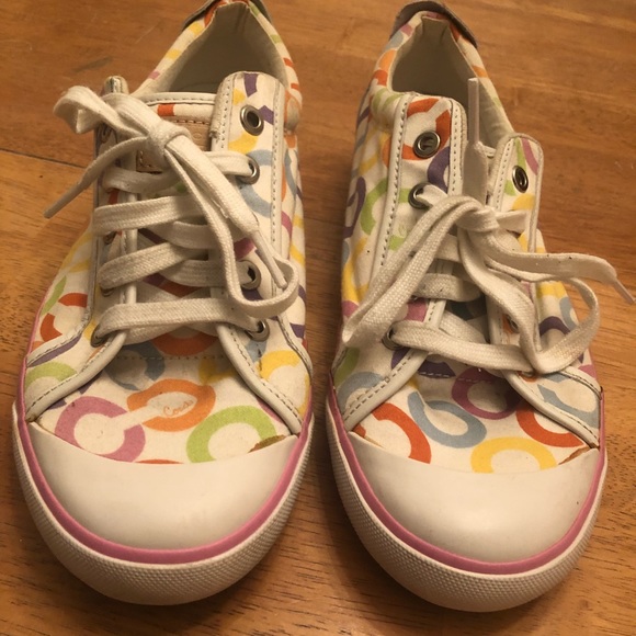 Coach sneakers very good cond cute size 9.5 NICE - Picture 3 of 8